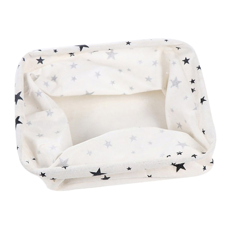 2 PCS Canvas Desktop Storage Basket Sundries Storage Box with Handle, Cross, Star, Tree, Black spot