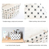 2 PCS Canvas Desktop Storage Basket Sundries Storage Box with Handle, Cross, Star, Tree, Black spot