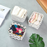 2 PCS Canvas Desktop Storage Basket Sundries Storage Box with Handle, Cross, Star, Tree, Black spot