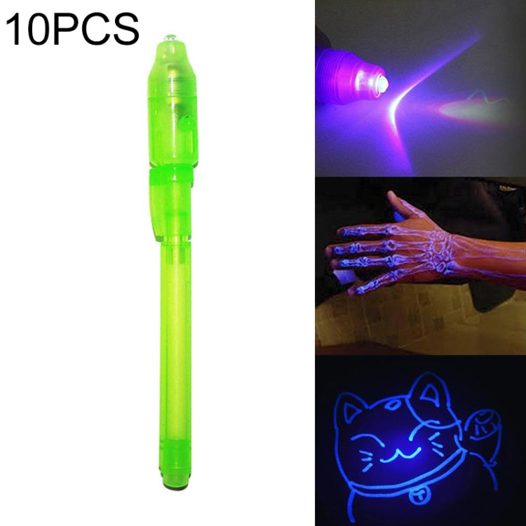 10 PCS Creative Magic UV Light Invisible Ink Pen Marker Pen Green