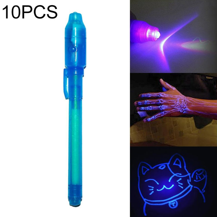 10 PCS Creative Magic UV Light Invisible Ink Pen Marker Pen Blue