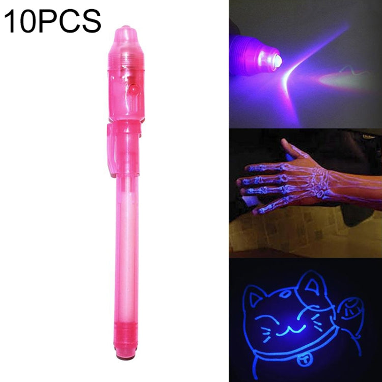10 PCS Creative Magic UV Light Invisible Ink Pen Marker Pen Pink