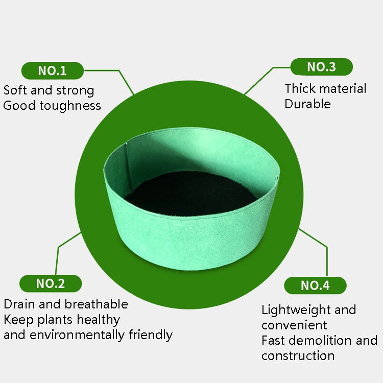 Felt Planting Barrel Indoor Outer Round Plant Bag Non-Woven Seedling Bag, 50x20cm 40L, 60x20cm 56L, 70x30cm 115L, 80x30cm 150L, 90x30cm 190L, 120x30cm 340L, 127x30cm 380L