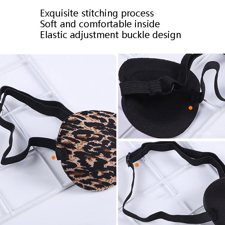 2pcs One-Eyed Dragon Pirate Makeup Eye Mask Children Groove Amblyopia Strabismus Full Cover Single Eye Mask, Black, Blue, Purple, Rose Red, Leopard