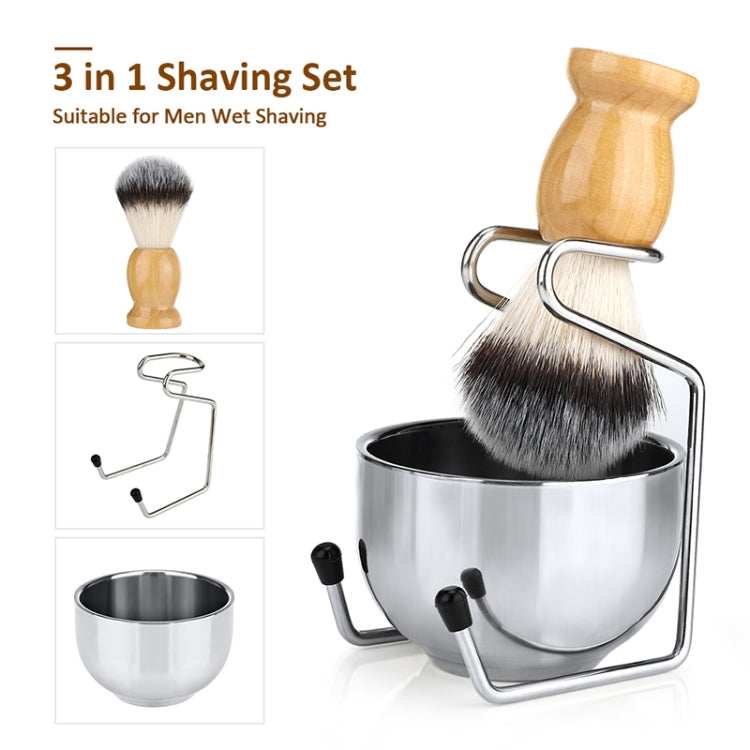 B3004 3 Pcs/Set Men Styling Tools Nylon Beard Brush Rack Foam Bowl
