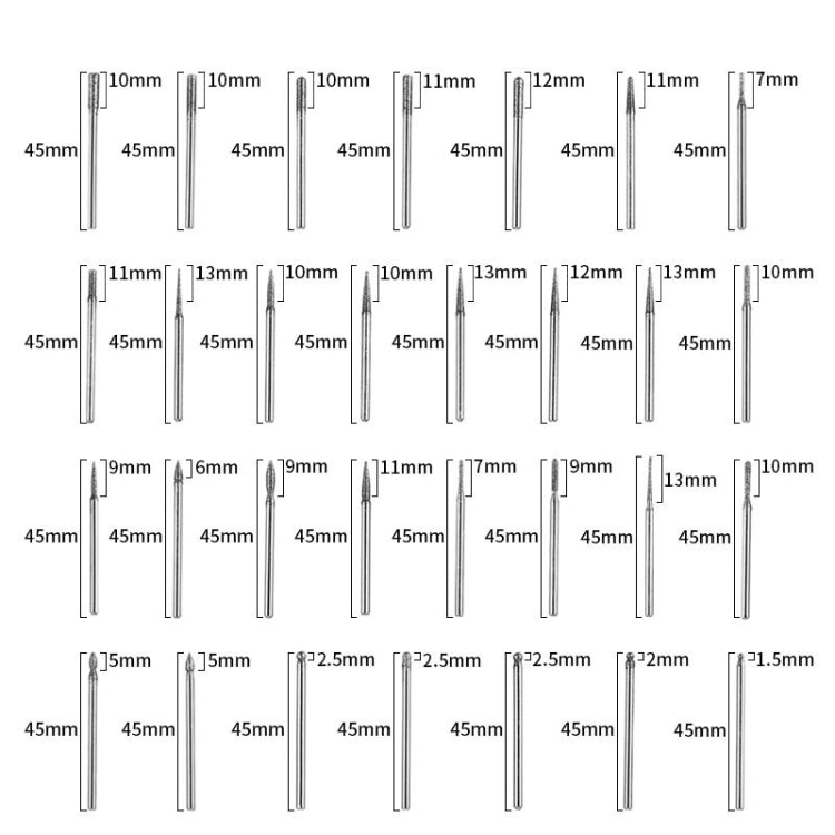 30 Sticks Diamond Nail Polish Heads Set Crystal Phototherapy And Grinding Machine Accessories Tools