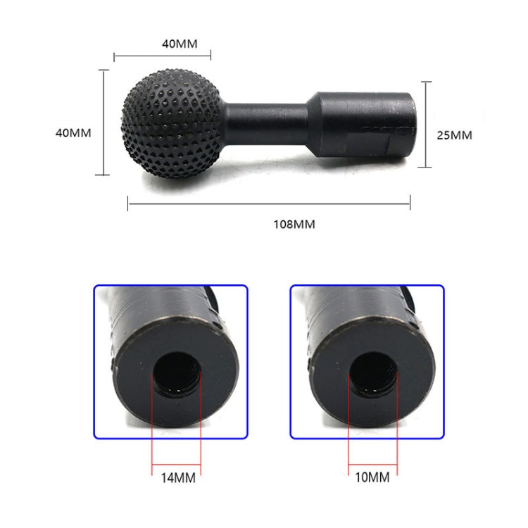 Spherical Wooden Groove Carving Knife Rotary File Carving Grinding Head Electric Grinder Grinding Head, 10mm, 14mm