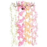Simulation Sakura Rattan Plastic Decorative Flower Vine, Colour: 135 Flowers Deep Pink, 135 Flowers Champagne, 135 Flowers Light Pink, 135 Flowers Deep Pink, 135 Flowers White