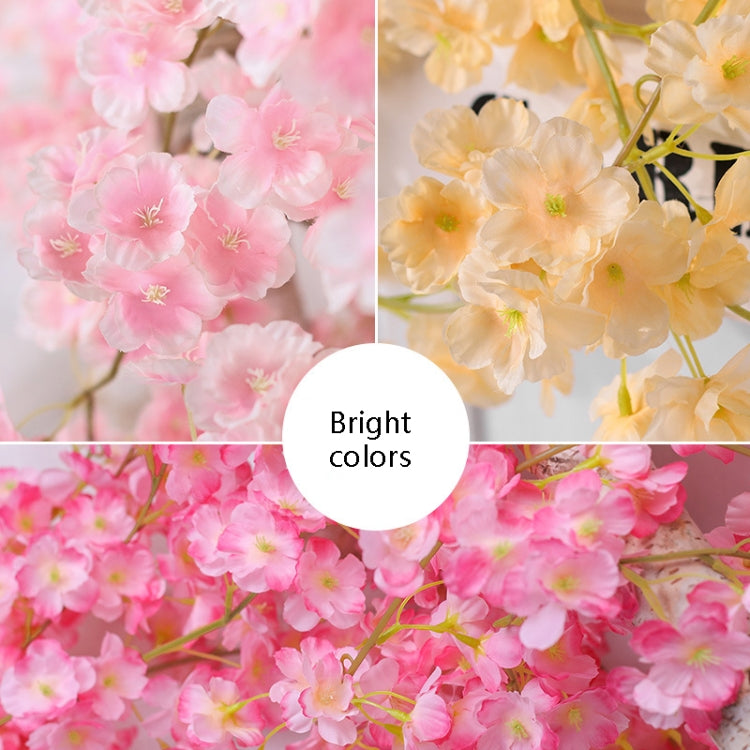 Simulation Sakura Rattan Plastic Decorative Flower Vine, Colour: 135 Flowers Deep Pink, 135 Flowers Champagne, 135 Flowers Light Pink, 135 Flowers Deep Pink, 135 Flowers White