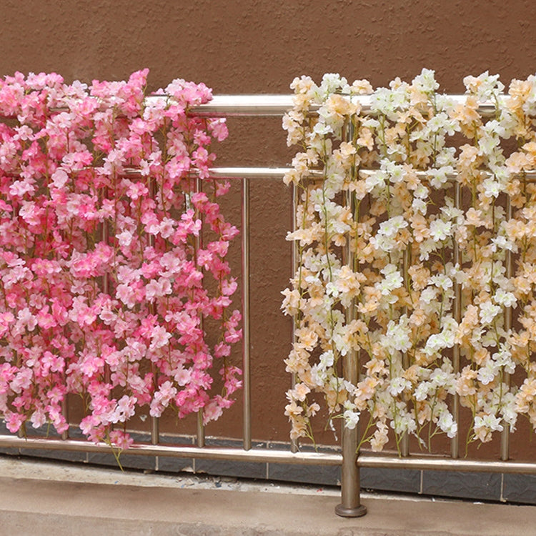 Simulation Sakura Rattan Plastic Decorative Flower Vine, Colour: 135 Flowers Deep Pink, 135 Flowers Champagne, 135 Flowers Light Pink, 135 Flowers Deep Pink, 135 Flowers White