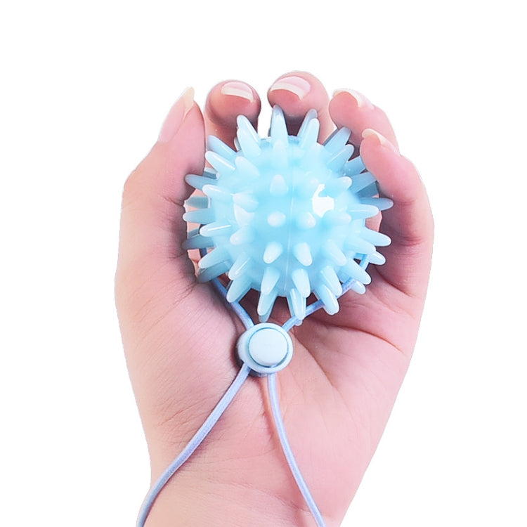 TPR Grip Ball Rehabilitation Hemiplegia Stroke Massage Finger Ball, Specification: Four Fingers, Four Fingers, Two Finger, 6cm (Light Blue), 6cm (Light Orange), 6cm (Yellow), 7cm (Sapphire), 7cm (Deep Blue), 7cm (Light Blue), 7cm (Yellow)              ... 6cm With Rope (Light Blue)