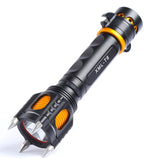 Outdoor LED T6 Strong Light Rechargeable Flashlight Car Safety Hammer Multi-Function Aelf-Defense Flashlight