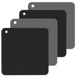Geometry Kitchen Silicone Pot Holder Heat Insulation Pad Round(Black), Square(Gray), Round(Gray), Square(Black), Round(Black)