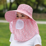 2 PCS Cherry Printing Isolation Cap Sunscreen Face-Covering Outdoor Travel Hat Cap, Full Cherry (Purple), Full Cherry (Apricot Pink), Full Cherry (Lotus Pink), Full Cherry (Rose Red), Full Cherry (Orange Pink), Full Cherry (Brown)                      ... Full Cherry (Apricot Pink)