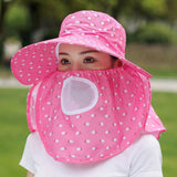 2 PCS Cherry Printing Isolation Cap Sunscreen Face-Covering Outdoor Travel Hat Cap, Full Cherry (Purple), Full Cherry (Apricot Pink), Full Cherry (Lotus Pink), Full Cherry (Rose Red), Full Cherry (Orange Pink), Full Cherry (Brown)                      ... Full Cherry (Rose Red)