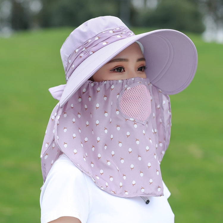 2 PCS Cherry Printing Isolation Cap Sunscreen Face-Covering Outdoor Travel Hat Cap, Full Cherry (Purple), Full Cherry (Apricot Pink), Full Cherry (Lotus Pink), Full Cherry (Rose Red), Full Cherry (Orange Pink), Full Cherry (Brown)                      ... Half Cherry (Gray Purple)