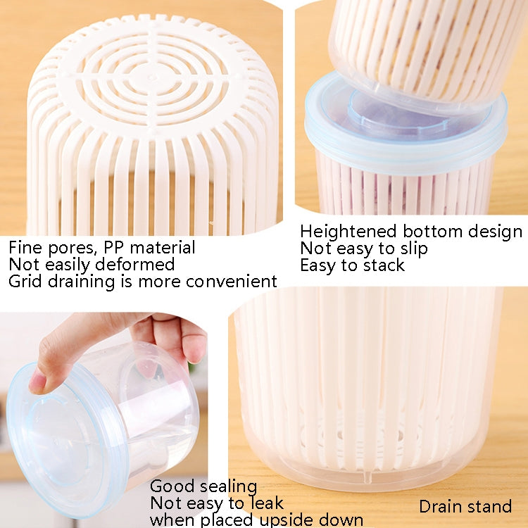 Onion Ginger Garlic Drainage Storage Box Kitchen Vegetable Plastic Storage Box Refrigerator Seal Storage Box, White