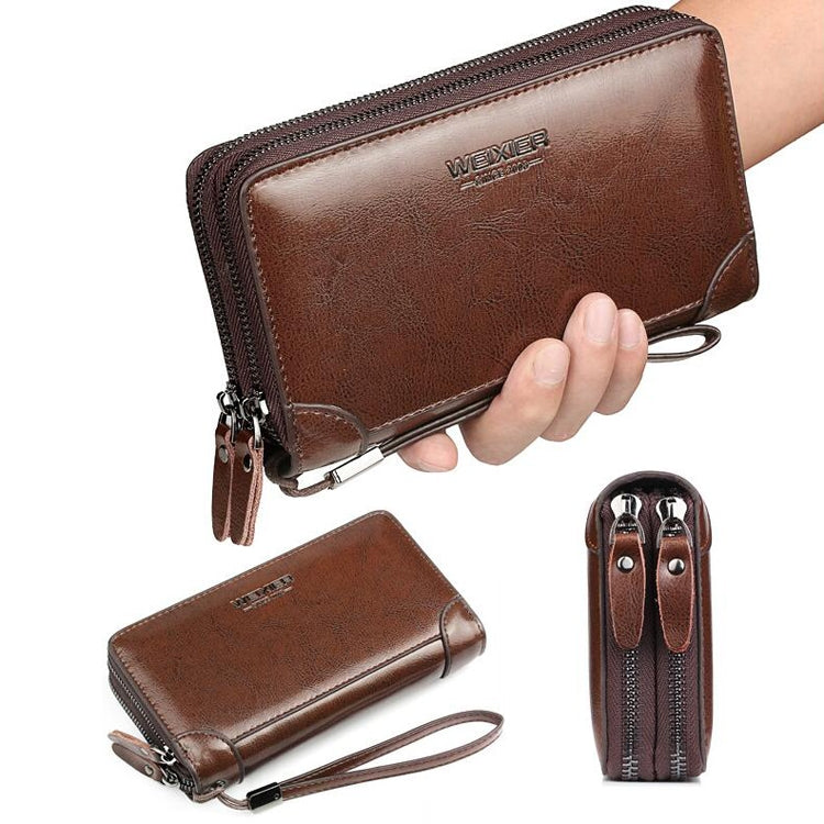 WEIXIER W88 Handbags Men Pu Hand Tested Handbags Multi-Function Wallet, Black, Brown