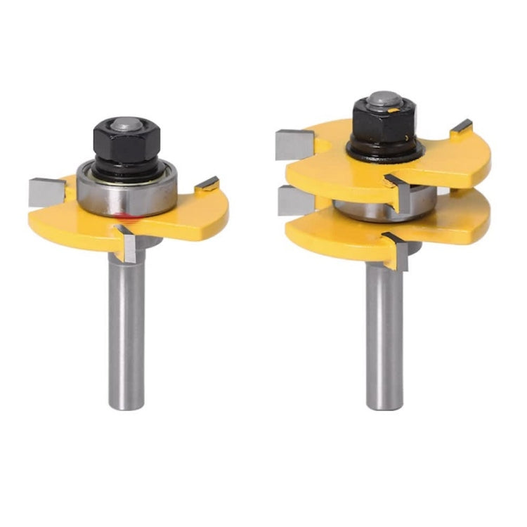 2 PCS/Set 1/2 Handle 3 Tooth Woodworking Milling Cutter, 2 PCS/Set 1/2 Handle 2 PCS Set 1 2 Handle
