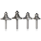 4 PCS/Set Round Corner Woodworking Cutter Trimming Machine Alloy Cutter Head, 4 PCS/Set Alloy Cutter Head