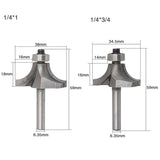 4 PCS/Set Round Corner Woodworking Cutter Trimming Machine Alloy Cutter Head, 4 PCS/Set Alloy Cutter Head