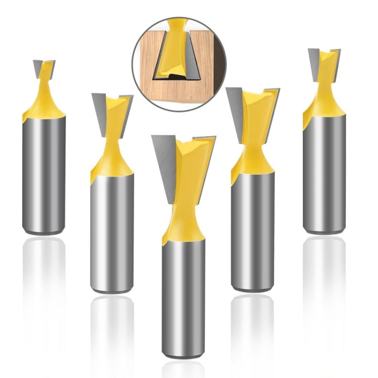 1/2 Handle Dovetail Cutter Wood Engraving Small Milling Cutter, Specification:, 1/2x1/4mm, 1/2x3/8mm, 1/2x1/2mm, 5 PCS/Set, 1/2x5/8mm, 1/2x3/4mm
