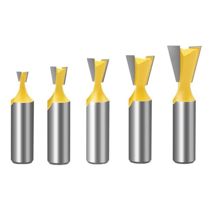1/2 Handle Dovetail Cutter Wood Engraving Small Milling Cutter, Specification:, 5 PCS/Set, 1/2x5/8mm, 1/2x3/4mm, 1/2x1/4mm, 1/2x3/8mm, 1/2x1/2mm 5 PCS Set