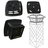 4 inch Outdoor Solar Column Lamp White + Warm White Light Garden Lamp, Black, White