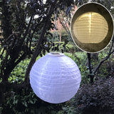26LM Outdoor Solar White Lantern Hanging Lamp Wedding Festival Celebration Lantern Courtyard Decorative Light Warm Light
