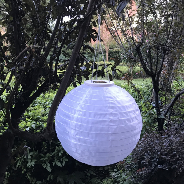 26LM Outdoor Solar White Lantern Hanging Lamp Wedding Festival Celebration Lantern Courtyard Decorative Light White Light