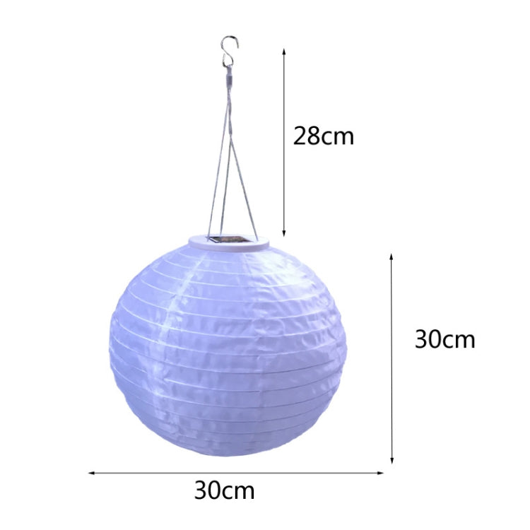 26LM Outdoor Solar White Lantern Hanging Lamp Wedding Festival Celebration Lantern Courtyard Decorative Light