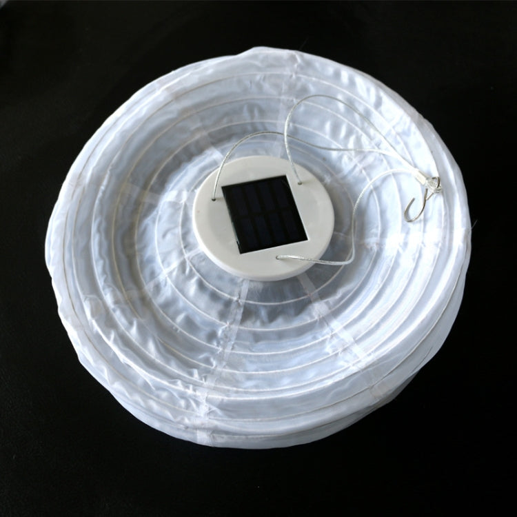 26LM Outdoor Solar White Lantern Hanging Lamp Wedding Festival Celebration Lantern Courtyard Decorative Light