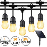 10 In 1 Outdoor Solar Bulb String Lamp Waterproof Solar Garden Light