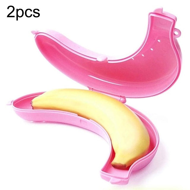 2 PCS Cute 3 Colors Fruit Banana Protector Box Lunch Container Storage Box for Kids