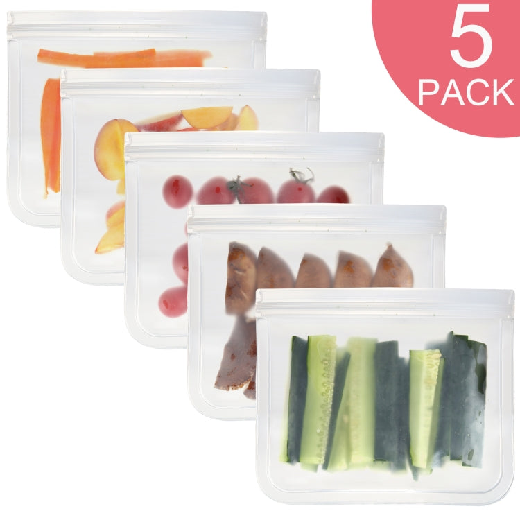 Translucent Frosted PEVA Food Preservation Bag Refrigerator Food Storage Bag Self-Sealing Food Bag, 5 PCS / Set(NO.1x5), 5 PCS / Set(NO.2x5), 6 PCS / Set(NO.1x4+NO.2x2), 10 PCS / Set(NO.1x6+NO.2x4), 12 PCS / Set(NO.1x7+NO.2x5) 5 PCS Set(NO.1x5)