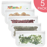 Translucent Frosted PEVA Food Preservation Bag Refrigerator Food Storage Bag Self-Sealing Food Bag, 5 PCS / Set(NO.1x5), 5 PCS / Set(NO.2x5), 6 PCS / Set(NO.1x4+NO.2x2), 10 PCS / Set(NO.1x6+NO.2x4), 12 PCS / Set(NO.1x7+NO.2x5) 5 PCS Set(NO.2x5)