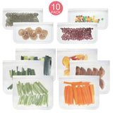 Translucent Frosted PEVA Food Preservation Bag Refrigerator Food Storage Bag Self-Sealing Food Bag, 5 PCS / Set(NO.1x5), 5 PCS / Set(NO.2x5), 6 PCS / Set(NO.1x4+NO.2x2), 10 PCS / Set(NO.1x6+NO.2x4), 12 PCS / Set(NO.1x7+NO.2x5) 10 PCS Set(NO.1x6+NO.2x4)