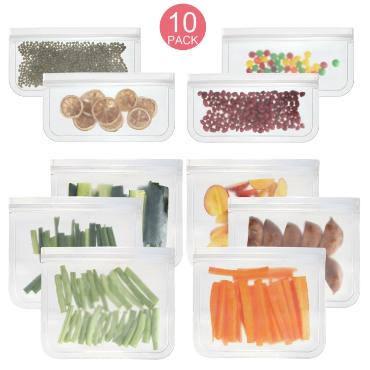 Translucent Frosted PEVA Food Preservation Bag Refrigerator Food Storage Bag Self-Sealing Food Bag, 5 PCS / Set(NO.1x5), 5 PCS / Set(NO.2x5), 6 PCS / Set(NO.1x4+NO.2x2), 10 PCS / Set(NO.1x6+NO.2x4), 12 PCS / Set(NO.1x7+NO.2x5) 10 PCS Set(NO.1x6+NO.2x4)