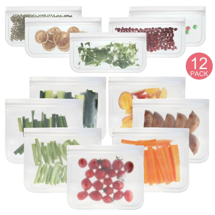 Translucent Frosted PEVA Food Preservation Bag Refrigerator Food Storage Bag Self-Sealing Food Bag, 5 PCS / Set(NO.1x5), 5 PCS / Set(NO.2x5), 6 PCS / Set(NO.1x4+NO.2x2), 10 PCS / Set(NO.1x6+NO.2x4), 12 PCS / Set(NO.1x7+NO.2x5) 12 PCS Set(NO.1x7+NO.2x5)