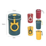 Portable Handle Breakfast Cup Porridge Cup Suitable For Microwave Oven, Style:, Cat Buckle (Dark Blue), Cat Buckle (Hawthorn Red), Cat Buckle (Yellow), Long Band (Dark Blue), Long Band (Red), Long Band (Yellow)