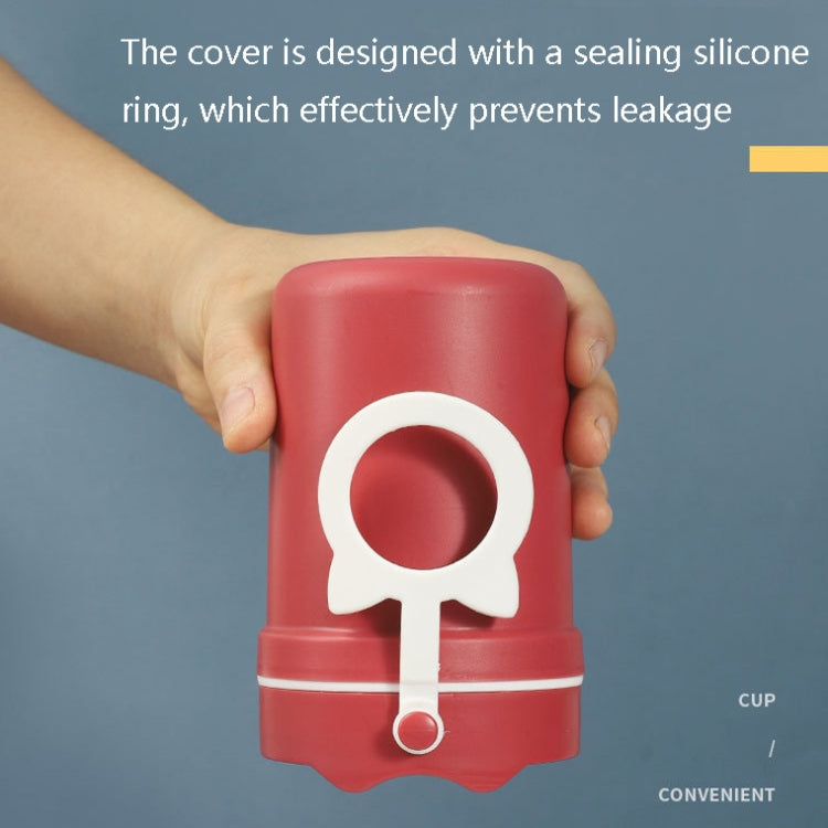 Portable Handle Breakfast Cup Porridge Cup Suitable For Microwave Oven, Style:, Cat Buckle (Dark Blue), Cat Buckle (Hawthorn Red), Cat Buckle (Yellow), Long Band (Dark Blue), Long Band (Red), Long Band (Yellow)