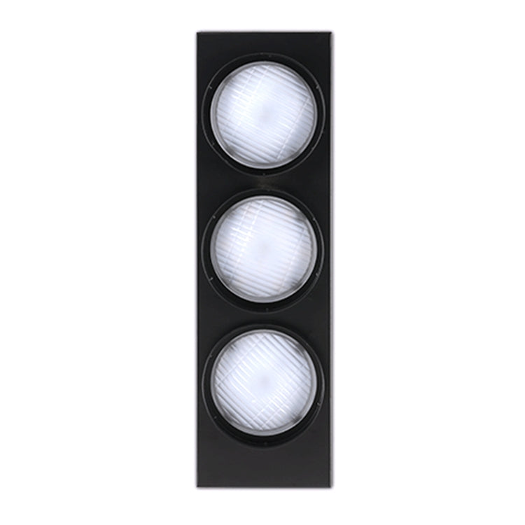 Retro Bar Restaurant Traffic Light Wrought Iron Engineering Glass LED Indoor Signal Wall Light, 5W x 3