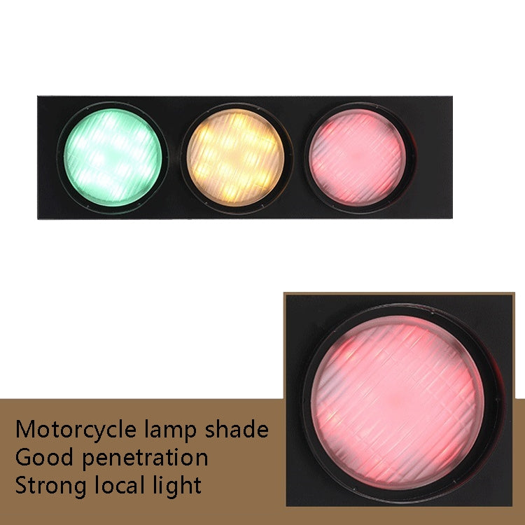 Retro Bar Restaurant Traffic Light Wrought Iron Engineering Glass LED Indoor Signal Wall Light, 5W x 3