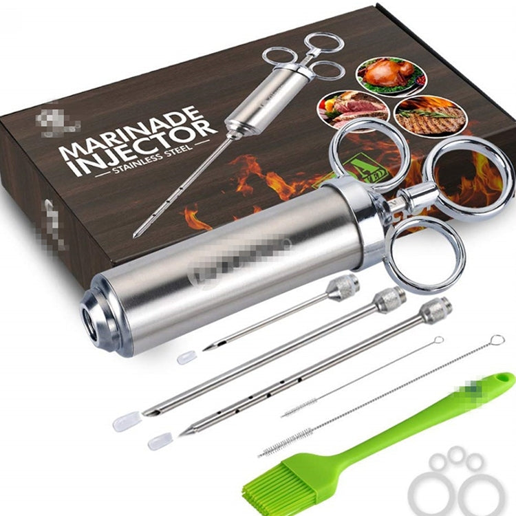 Stainless Steel Spice Syringe Barbecue Tool Turkey Needle Set, 14 in 1 (Green), 14 in 1 (Black), 14 in 1 (Blue), 14 in 1 (Orange), 14 in 1 (Gem Green), 14 in 1 (White Orange)