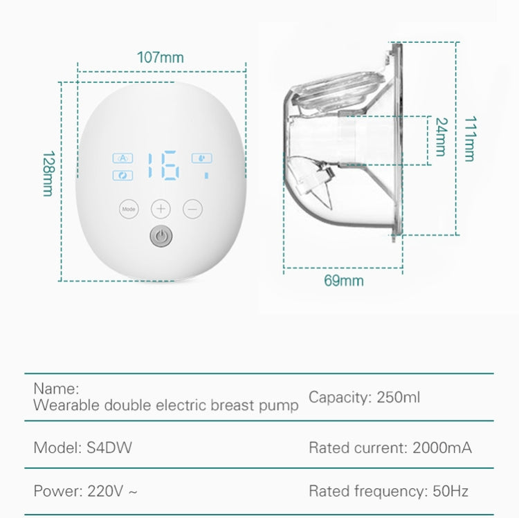 Wearable Automatic Breast Pump Massage Hands-free Invisible Wireless Large Suction Breast Pump, S4DW - English, S9 - English - Gray, S9 - English - Pink, S9 - English - Green, S10 - English - Gray, S10 - English - White Blue, S12 - English - Medical Bl...