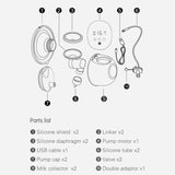 Wearable Automatic Breast Pump Massage Hands-free Invisible Wireless Large Suction Breast Pump, S4DW - English, S9 - English - Gray, S9 - English - Pink, S9 - English - Green, S10 - English - Gray, S10 - English - White Blue, S12 - English - Medical Bl...