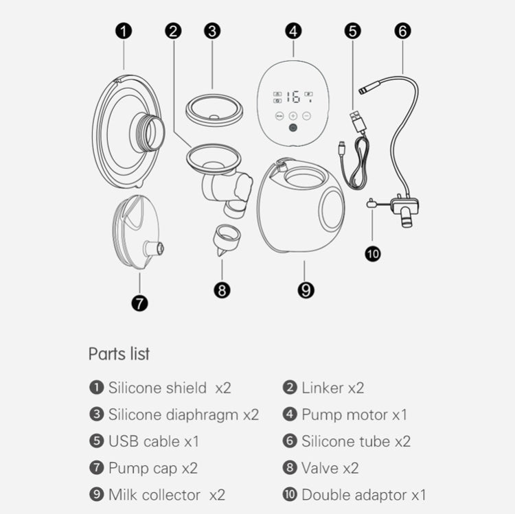 Wearable Automatic Breast Pump Massage Hands-free Invisible Wireless Large Suction Breast Pump, S4DW - English, S9 - English - Gray, S9 - English - Pink, S9 - English - Green, S10 - English - Gray, S10 - English - White Blue, S12 - English - Medical Bl...
