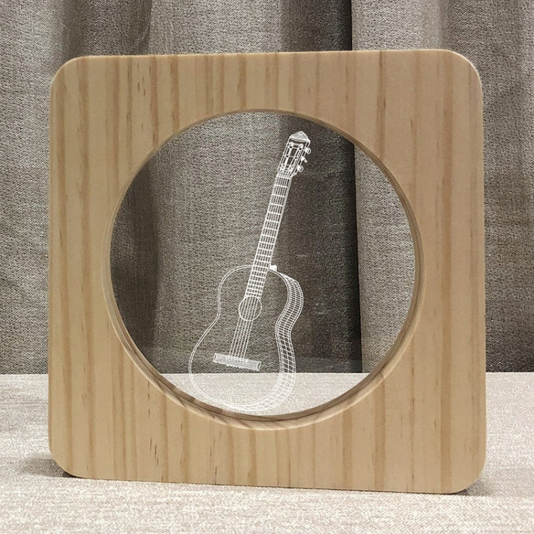 FS-A3272W Guitar Musical Instrument Solid Wood Frame Night Light, Guitar
