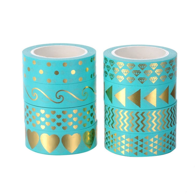 8 Rolls / Set Simple Basic Material Stamping Paper Tape Hand Ledger Decoration Sticker, 8 Rolls / Set