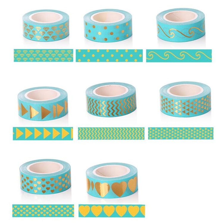 8 Rolls / Set Simple Basic Material Stamping Paper Tape Hand Ledger Decoration Sticker, 8 Rolls / Set